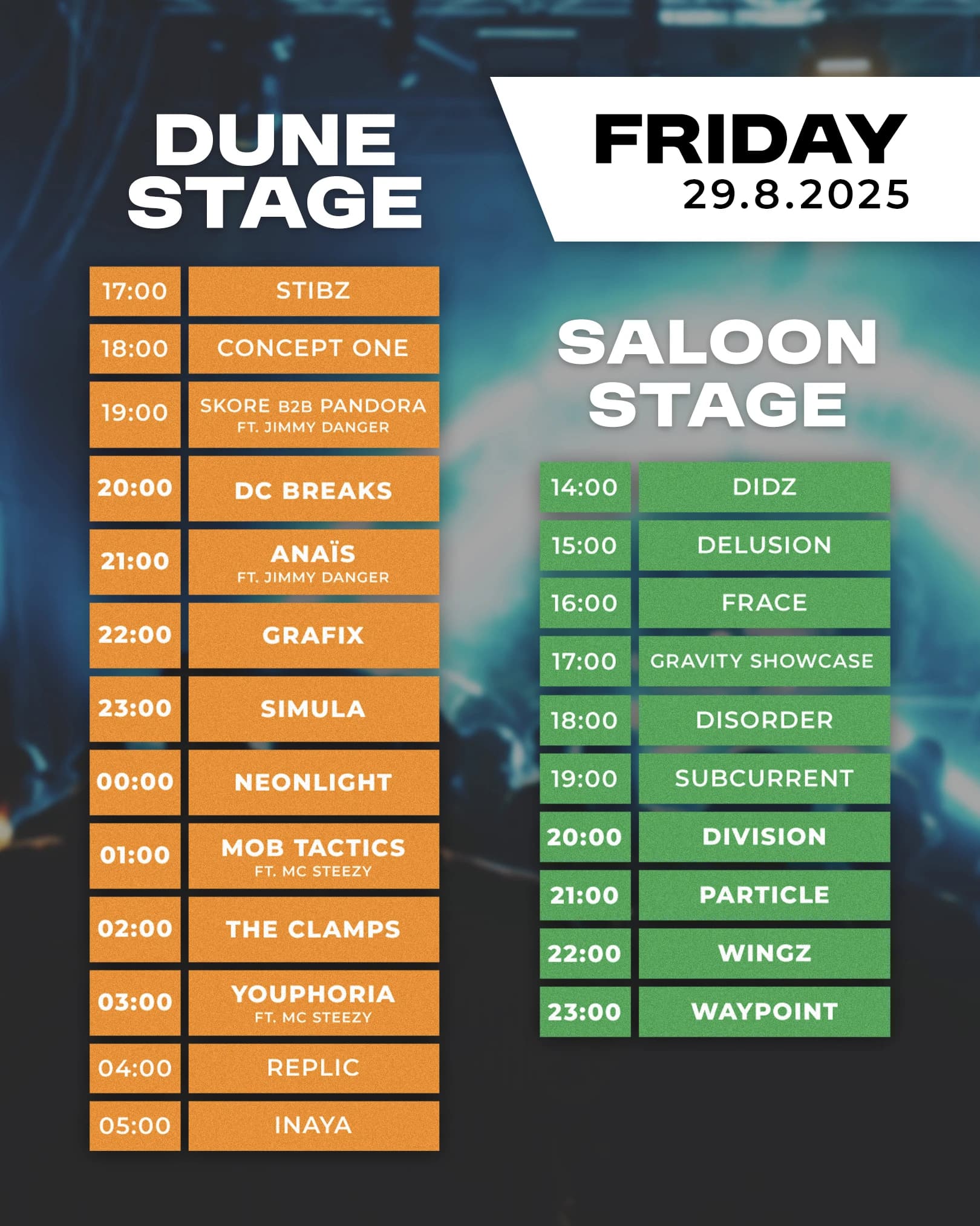 Timetable Friday